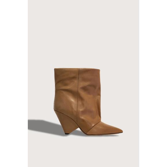 NEW ISABEL MARANT women's meela leather boots in brown - Picture 1 of 2